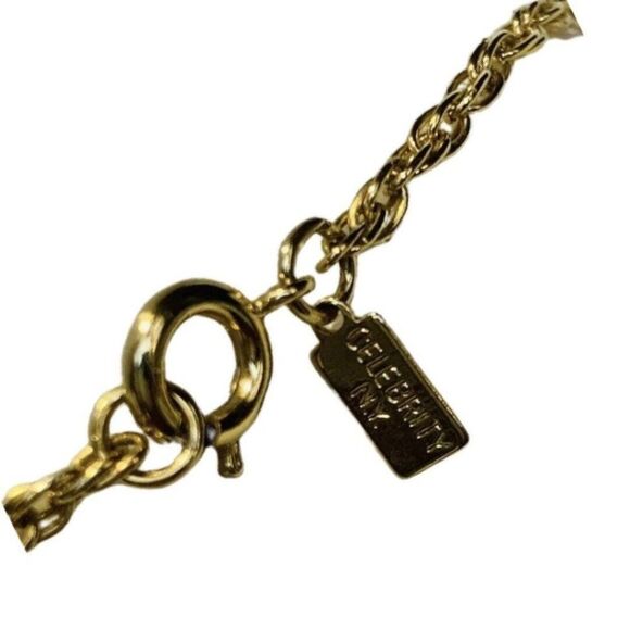 Celebrity NY Womens Gold Tone 3 Tier Multi Chain Choker Vintage Necklace 16” - Picture 7 of 9